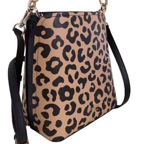 Kate Spade New York Darcy Graphic Leopard Small Bucket Bag - Picture 2 of 6